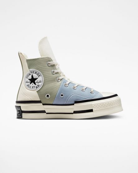 Dámské Boty Vysoké Converse Chuck 70 Plus Materiál Mashup Olivy Zelené | CZ AUTQ79